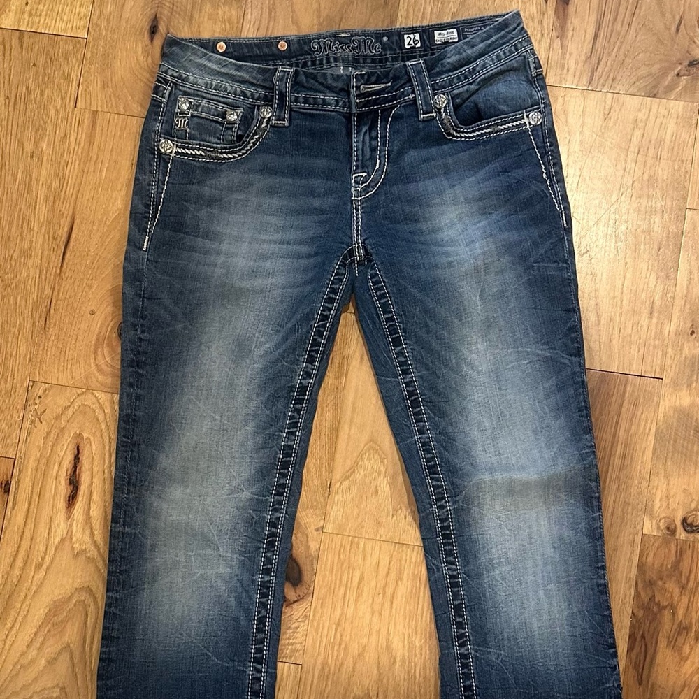 Miss Me Women's Blue Straight Leg Jeans